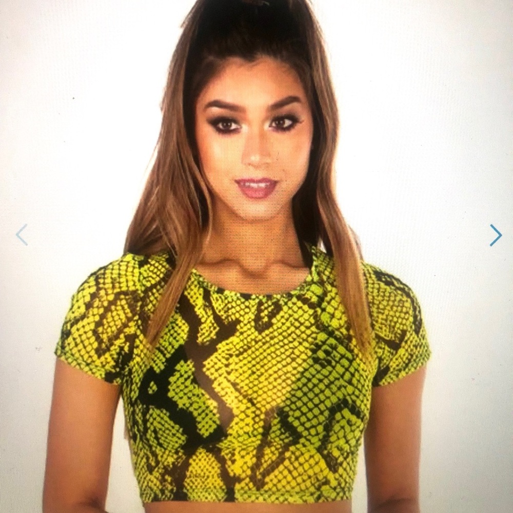 iHeartRaves Electric Snake Mesh Crop Tee